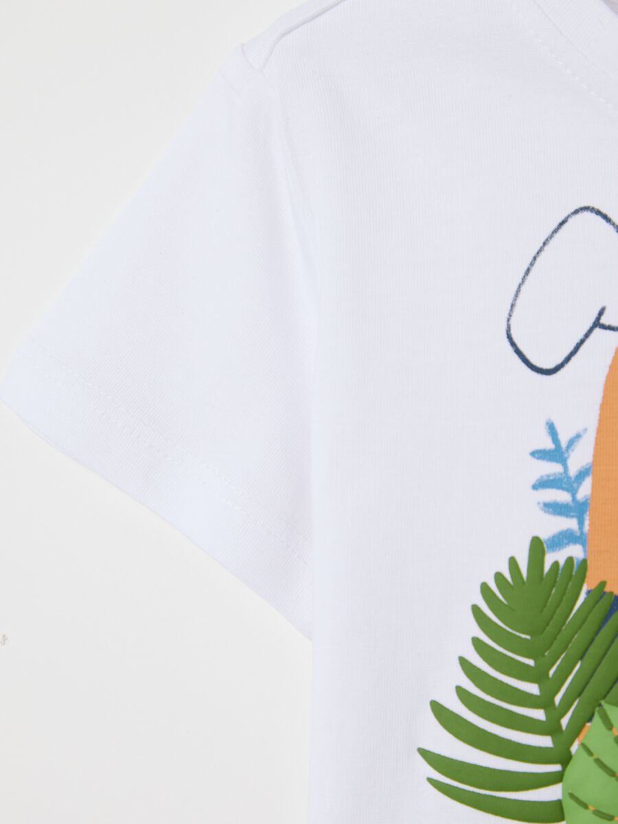 White cotton T-shirt with puppy print_2