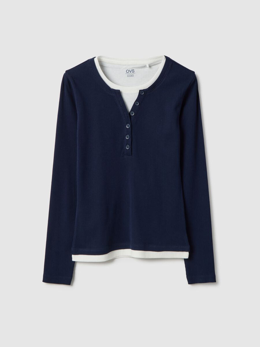 Multicolour long sleeve pure cotton regular fit sweater_0