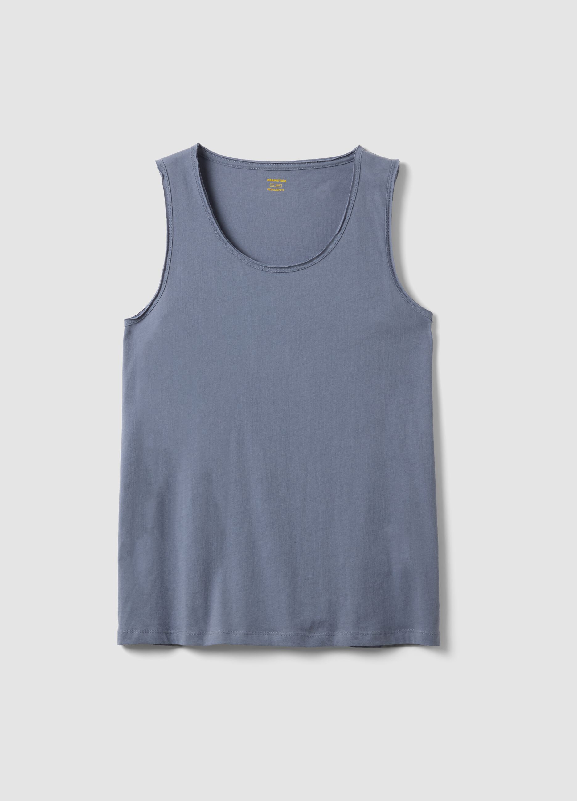 Blue pure cotton vest top