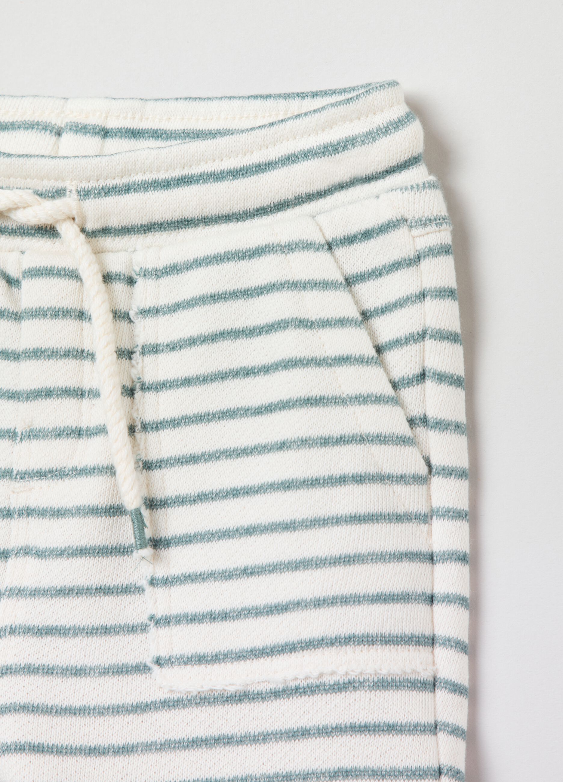 Shorts in cotone a righe con coulisse_2