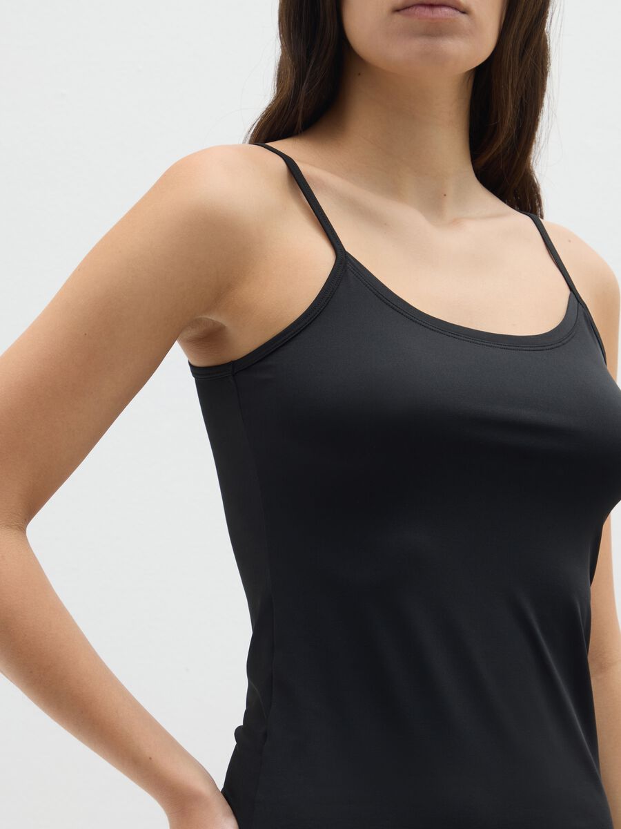 Black and pink stretch fabric vest top twin-pack_3