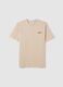 Beige pure cotton T-shirt relaxed fit with emblem_4