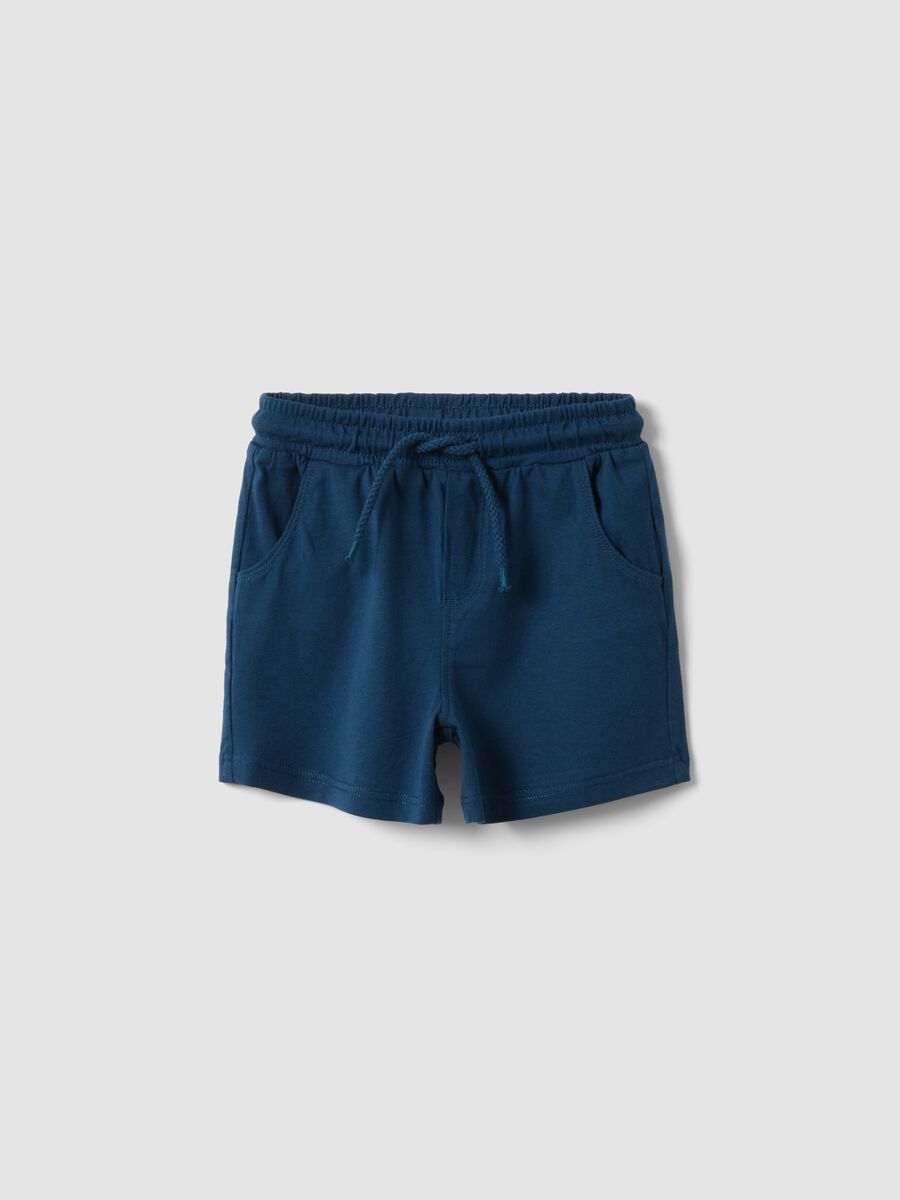Blue pure cotton boys&rsquo; shorts, regular fit_0