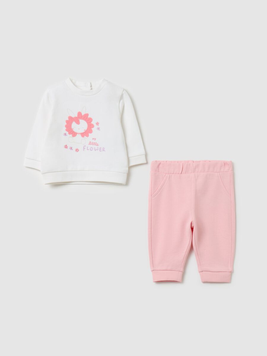Jogging set in cotone "My little flower"_0