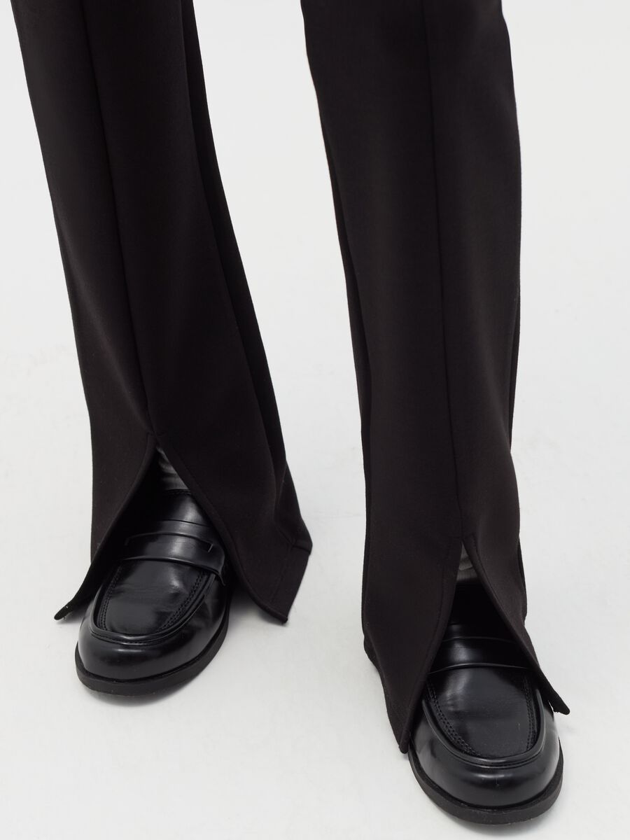 Flare-fit trousers with splits_1