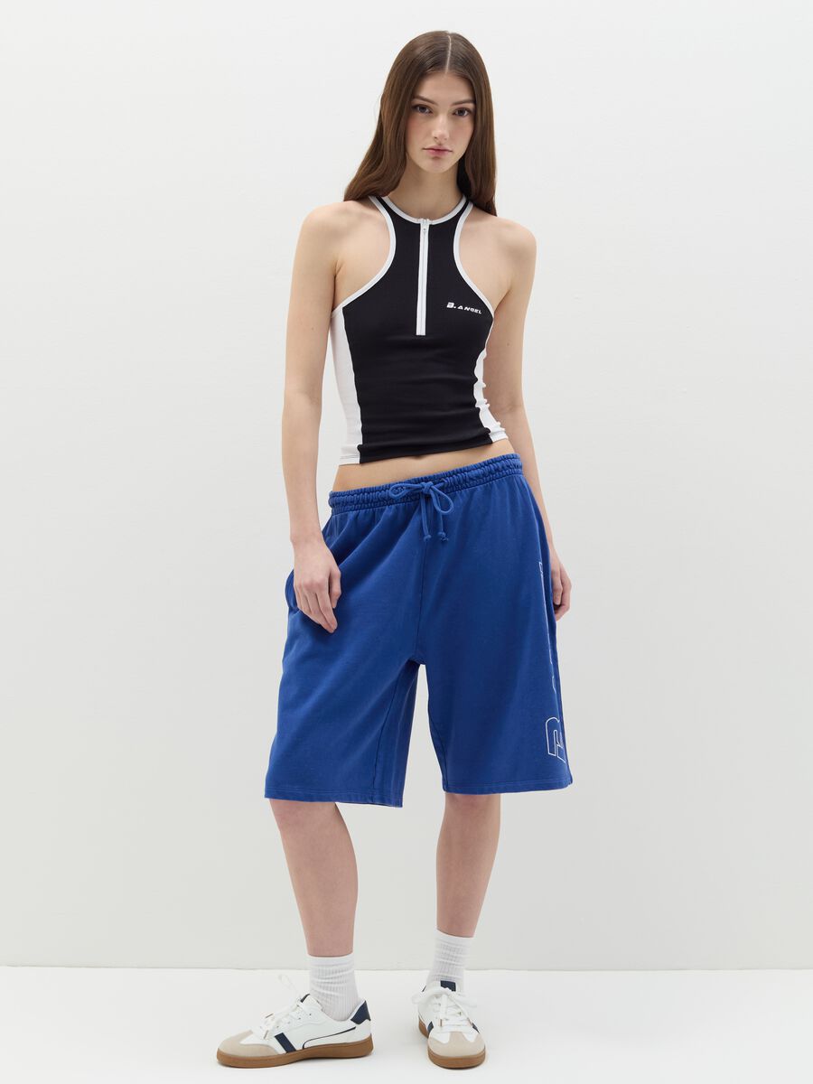 B.ANGEL X THE SEA BEYOND Bermuda joggers in fleece with print_0