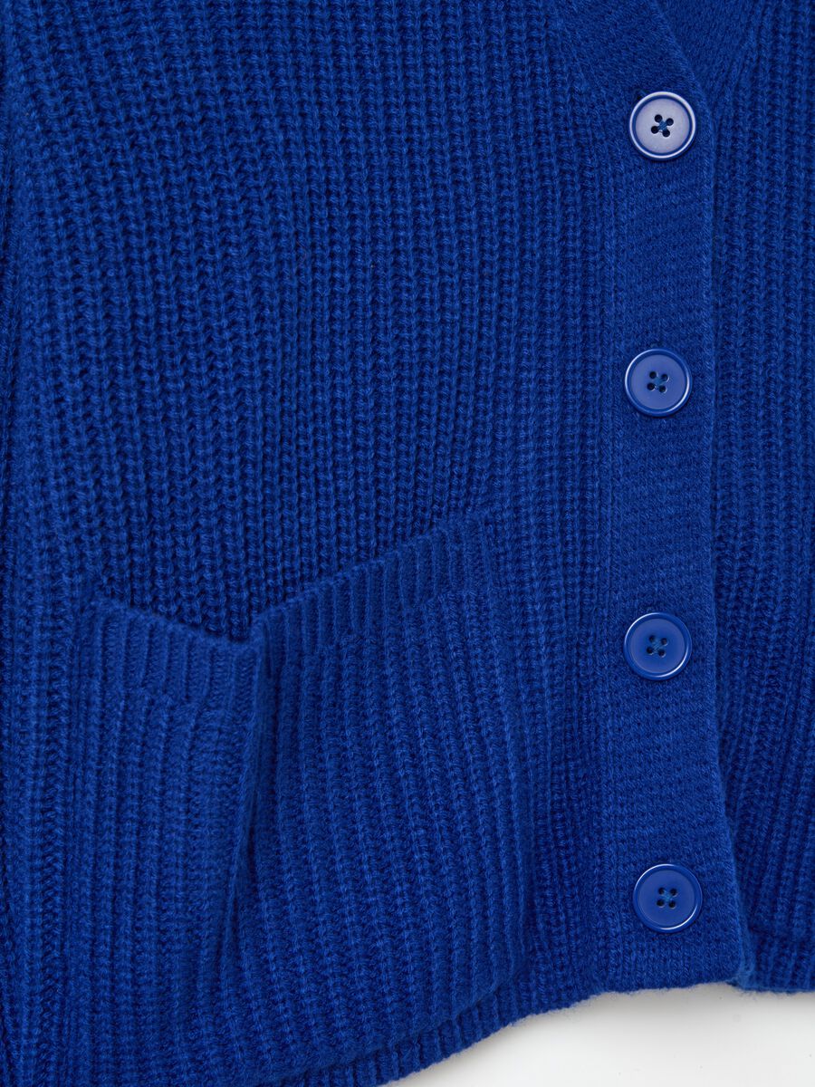 Ribbed oversized cardigan with V neck_5