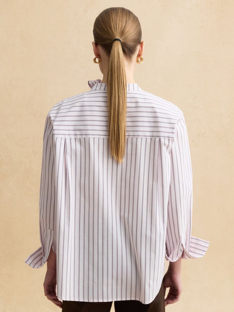 Oversize fit multi-colour striped stretch cotton shirt_3