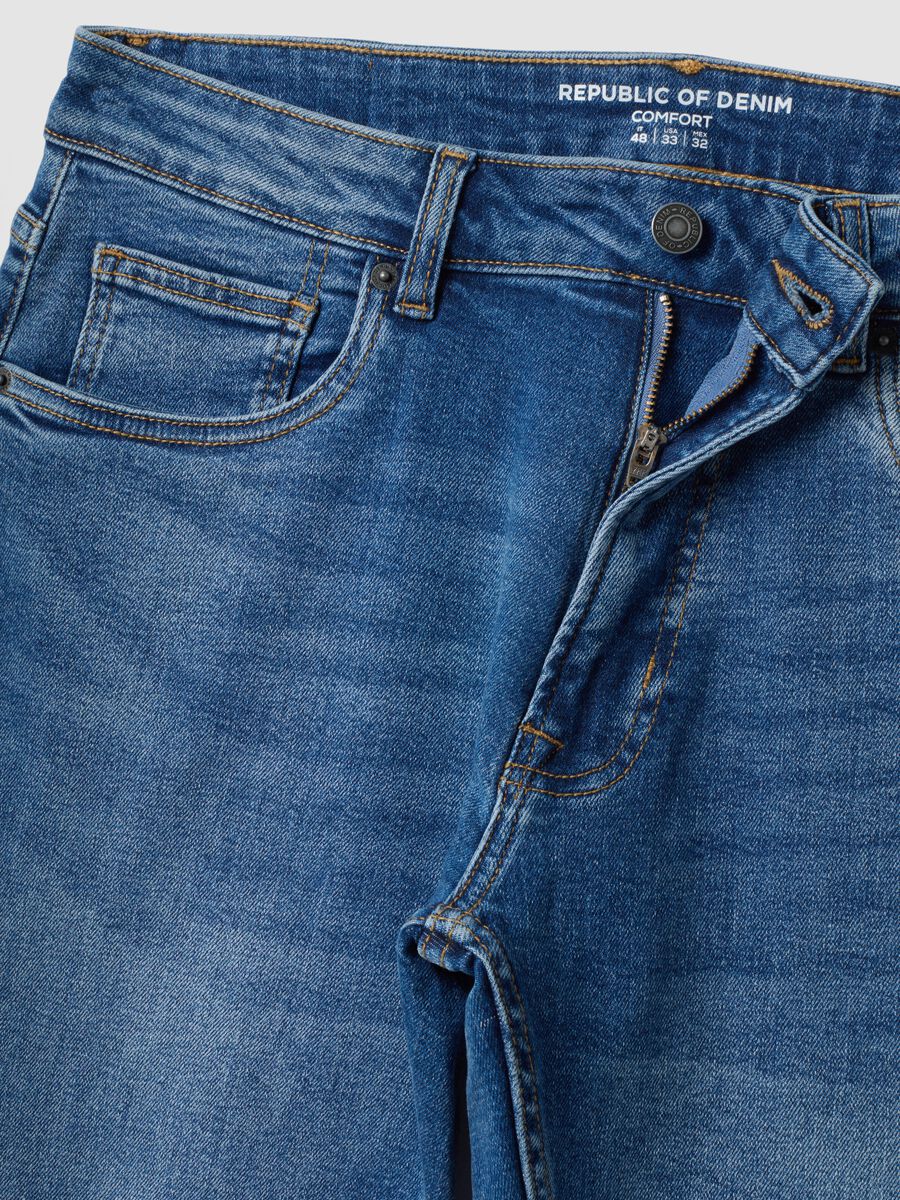 Blue stretch-cotton comfort-fit jeans_5