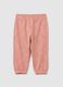 Girl's pink pure cotton trousers with animal print_0