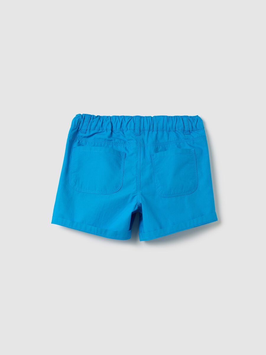 Fagottino Blue Cotton Poplin Shorts_1