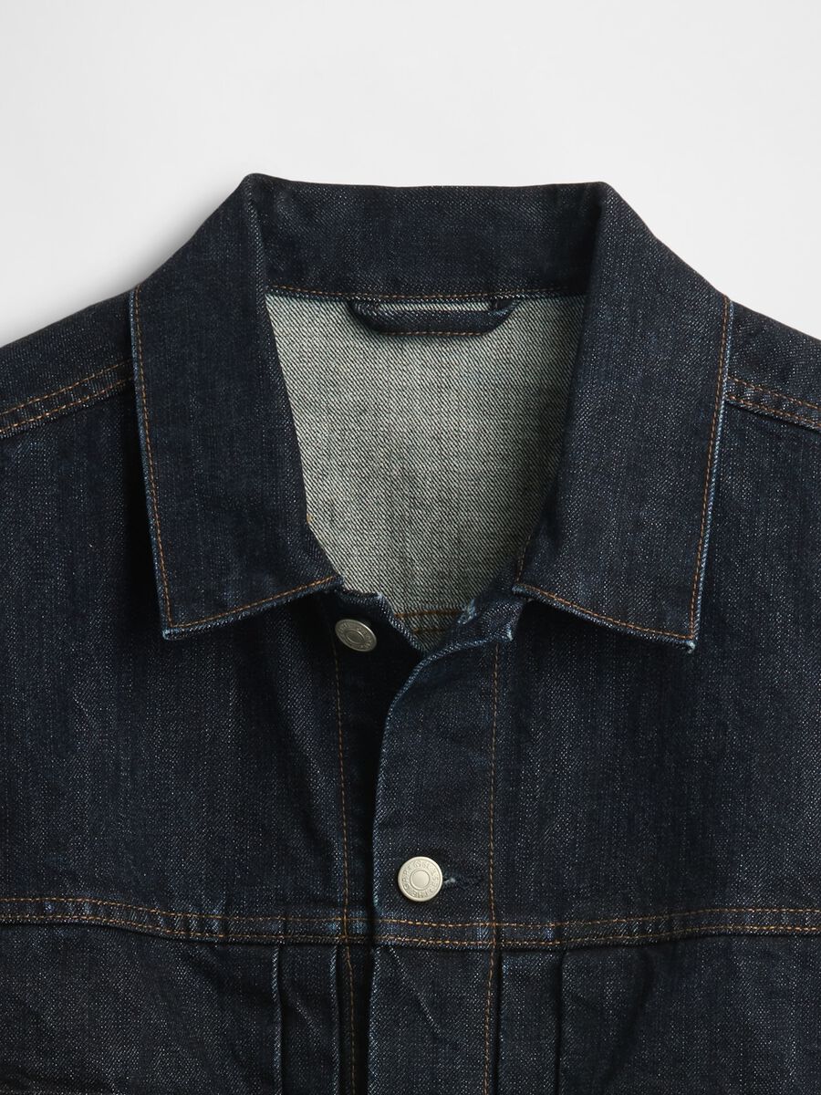 Giacca denim blu in cotone_4
