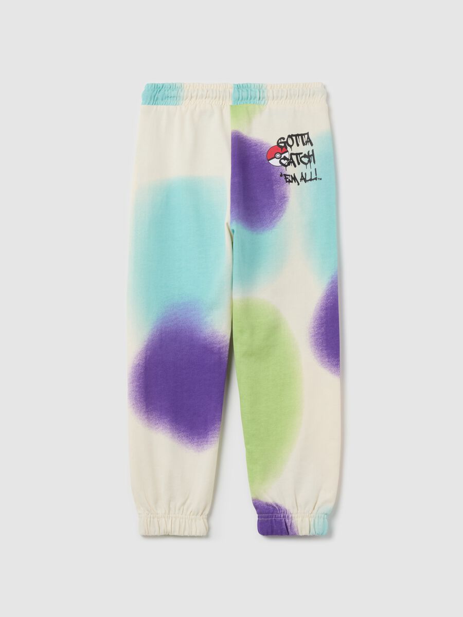 Joggers with drawstring and Pikachu print_1
