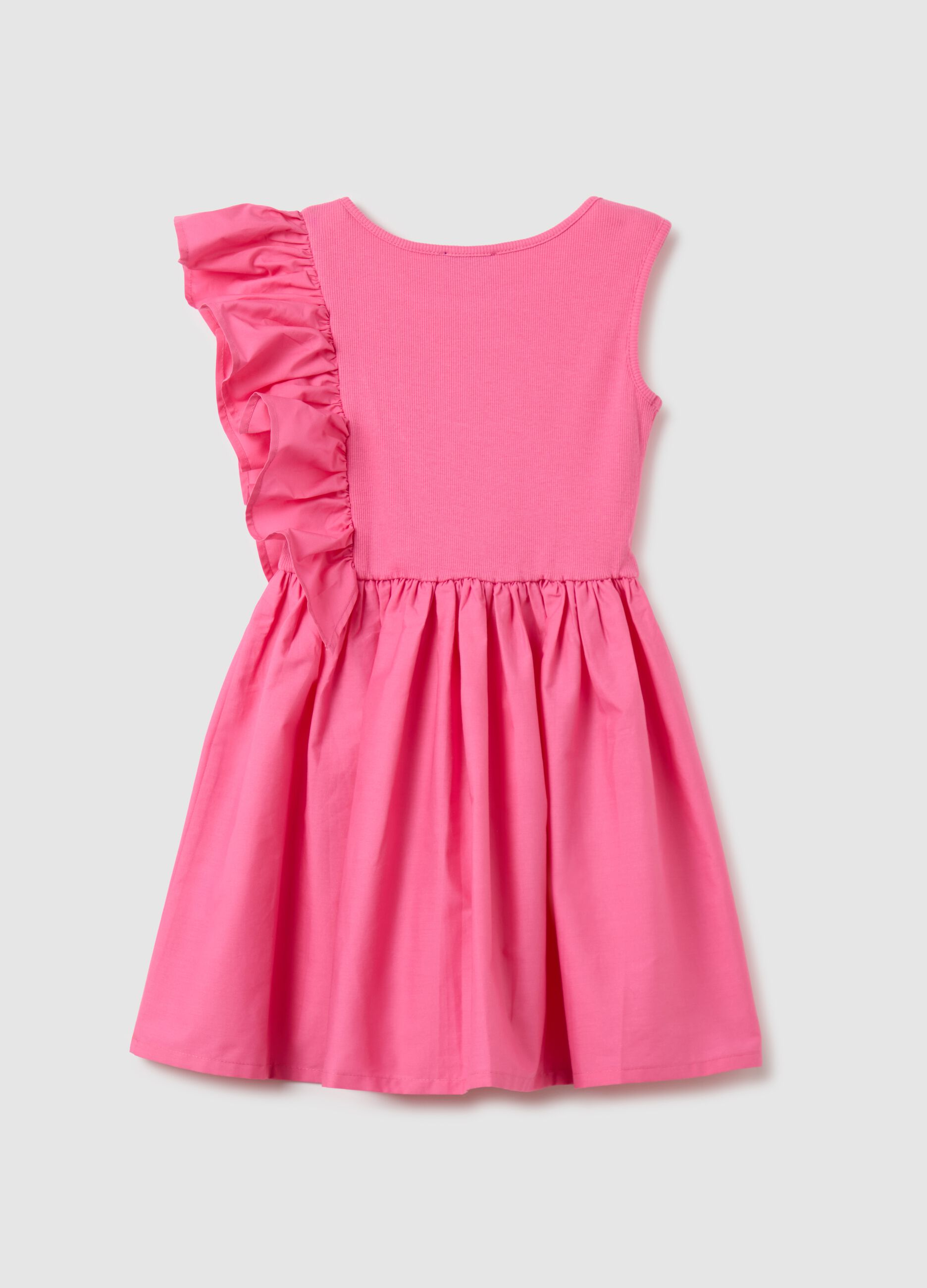 Abito da bambina in cotone rosa regular fit