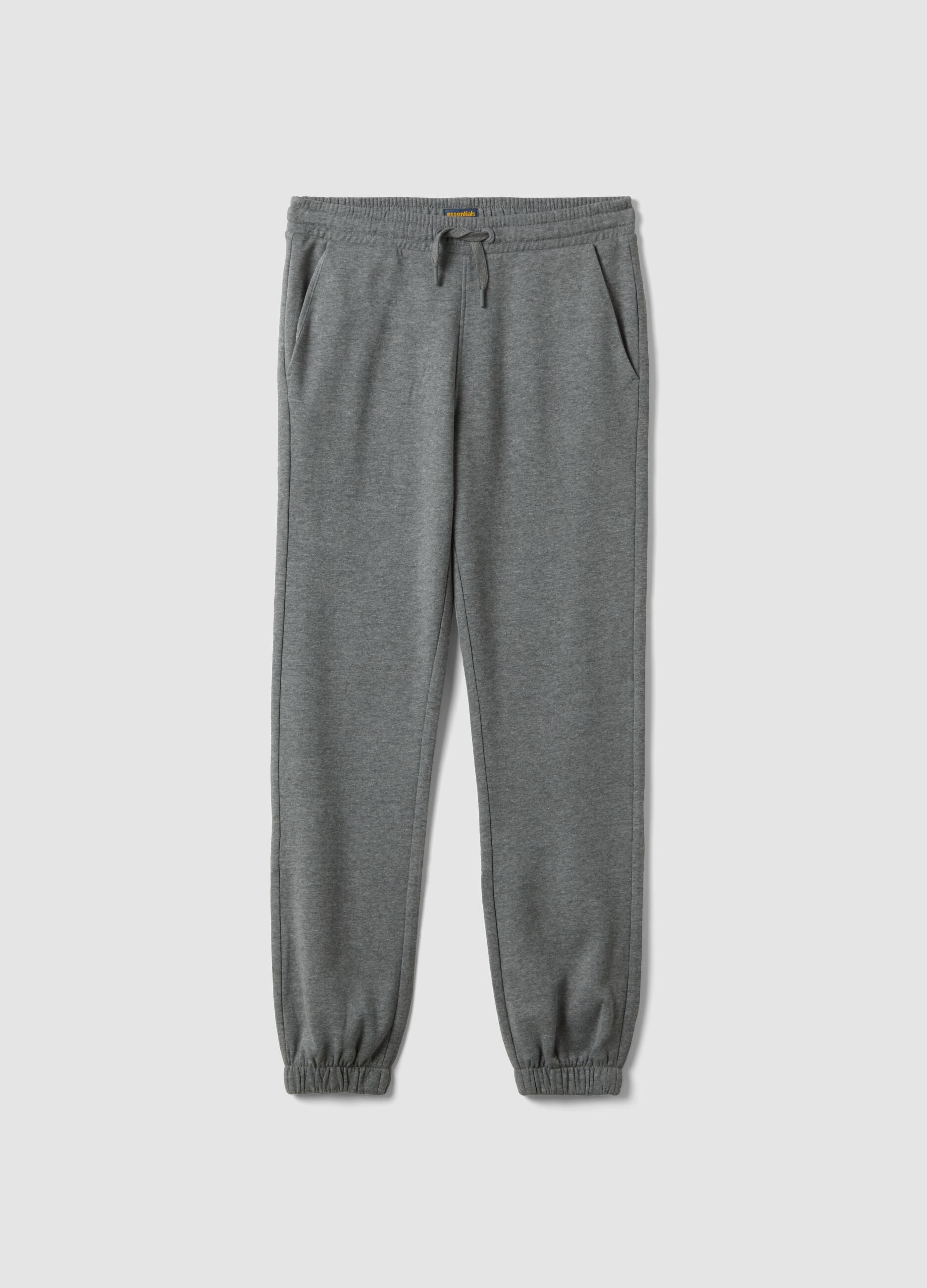 Grey marl joggers in organic cotton and viscose blend