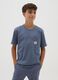 Boys' Blue Cotton Regular Fit T-shirt_0
