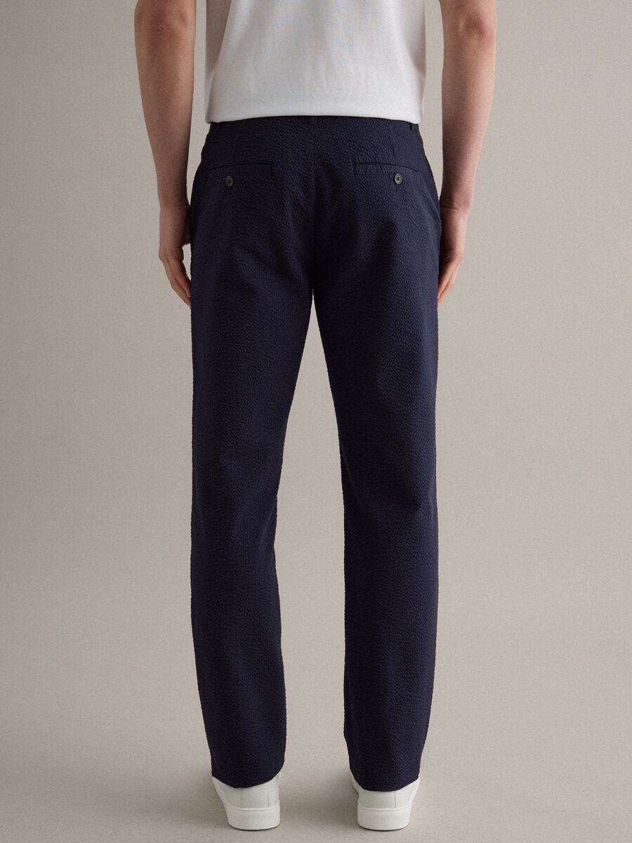 Pantaloni chino in cotone elasticizzato blu regular fit_2