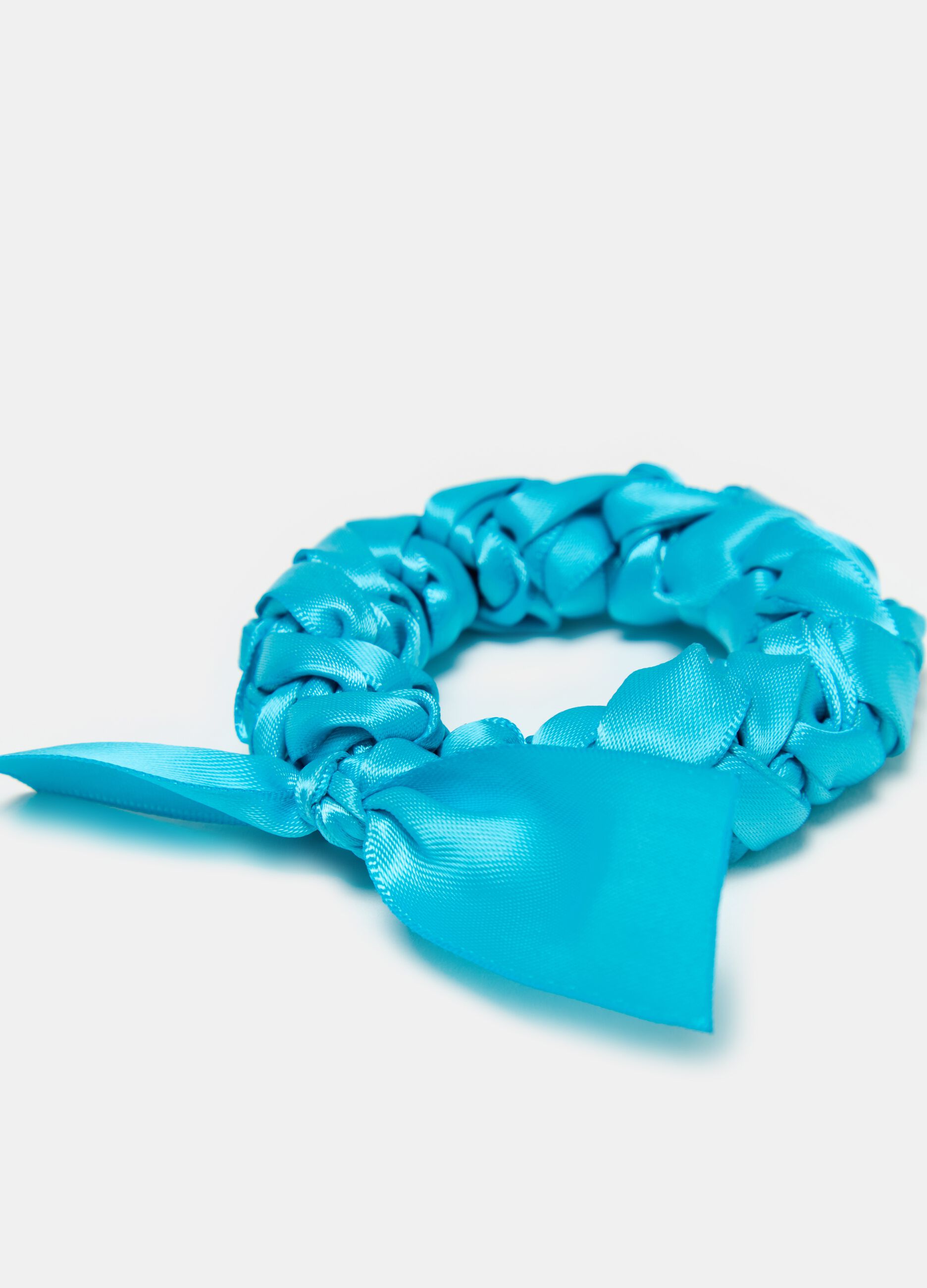 Three-pack hair elastics in braided fabric
