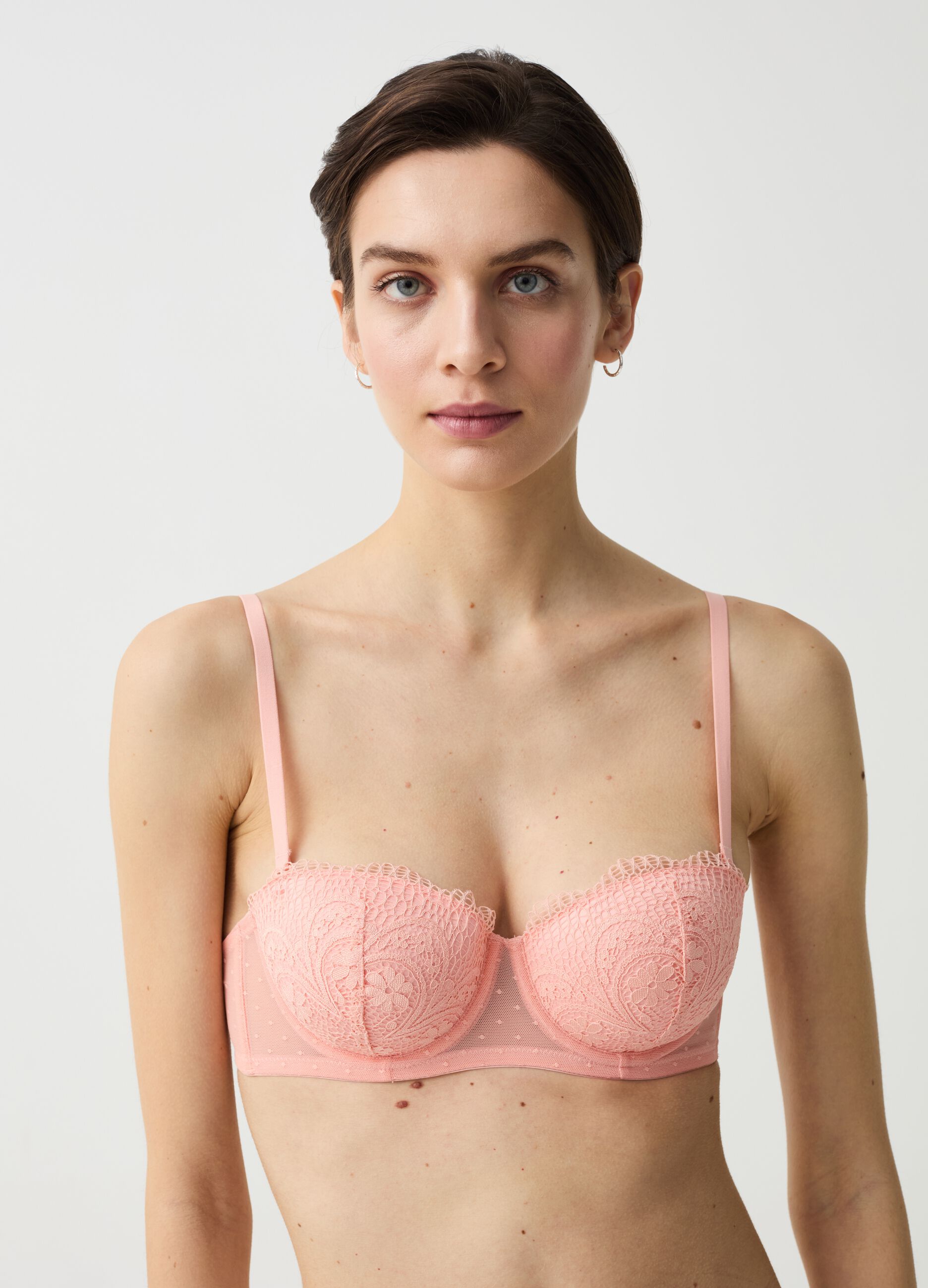 Audrey balconette bra in plumetis tulle