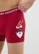 Red regular fit stretch cotton boxers with Christmas print_3