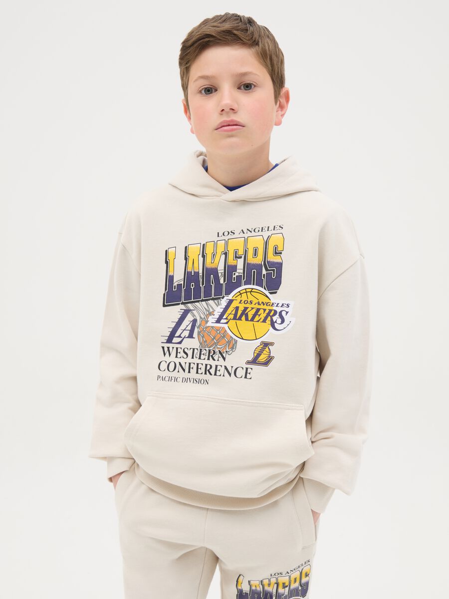 Sweatshirt with hood and NBA Los Angeles Lakers print_0