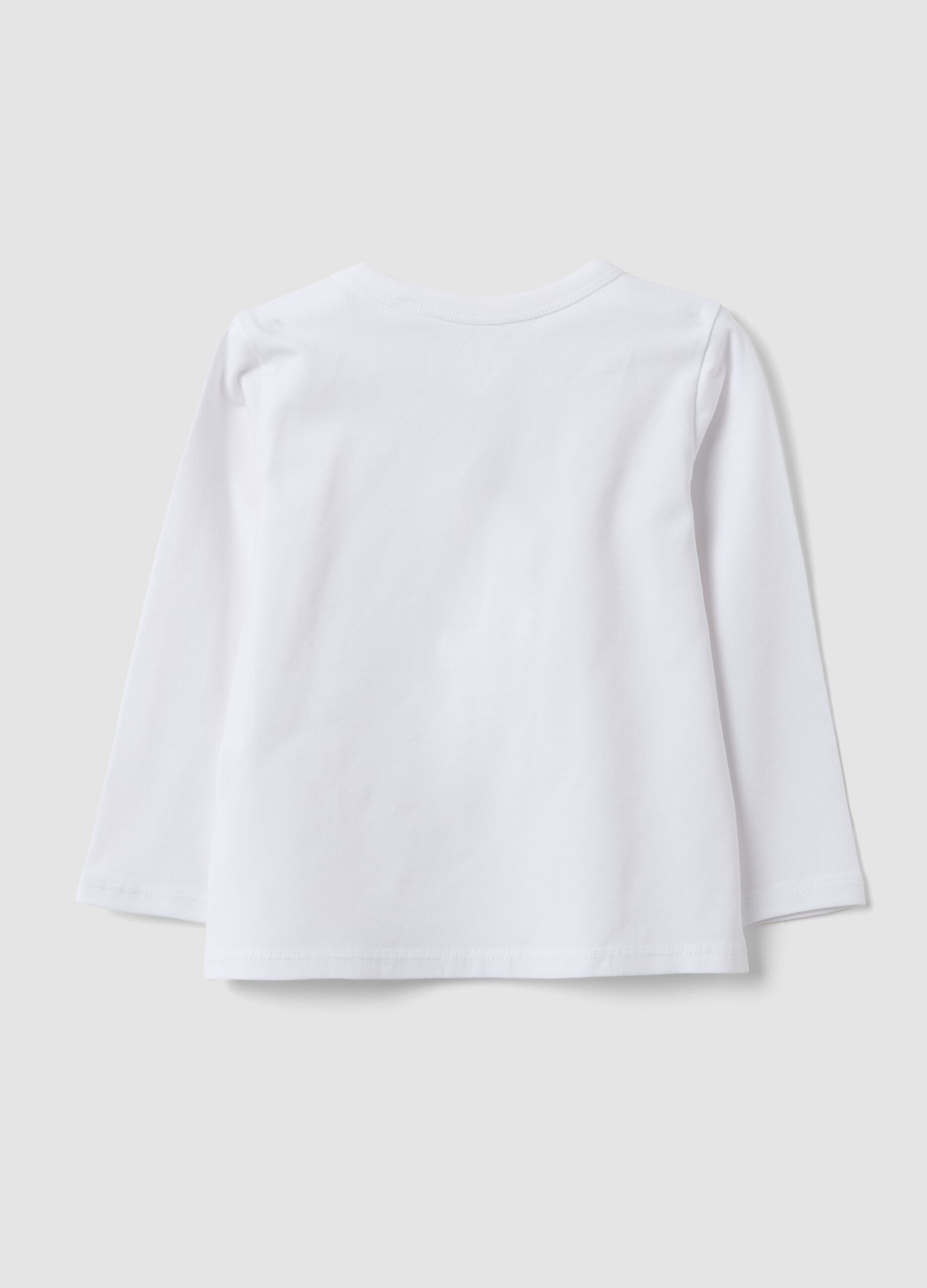 White long-sleeved organic cotton T-shirt