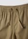 Beige regular-fit pure cotton shorts_5