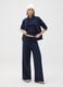 Blue pure cotton regular fit trousers_0