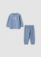 Light blue pure organic cotton crew-neck pyjamas_0