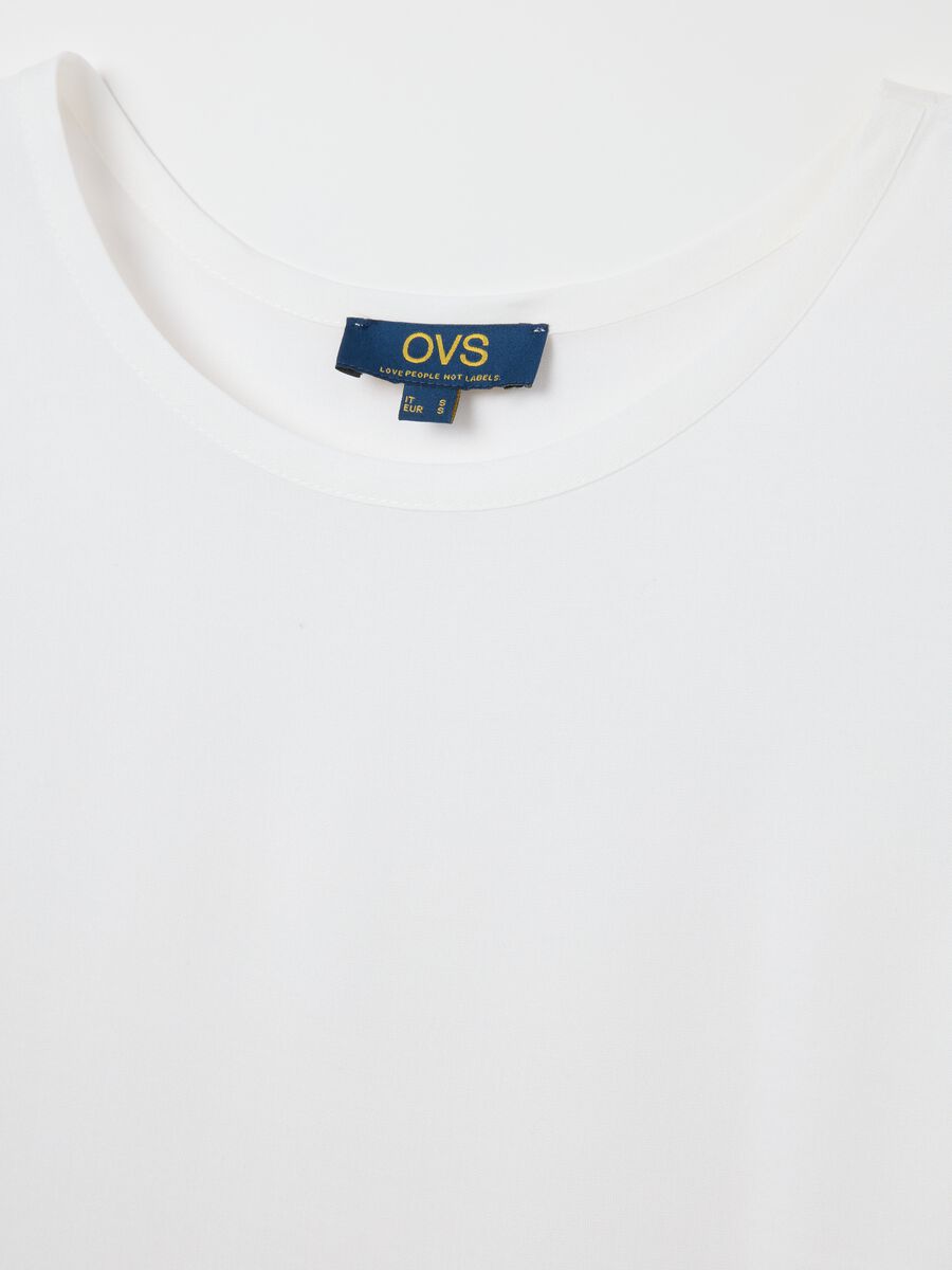 Women's Sleeveless White Viscose T-Shirt, Regular Fit_1