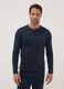 Pigiama blu in puro cotone organico con scollo serafino regular fit_1