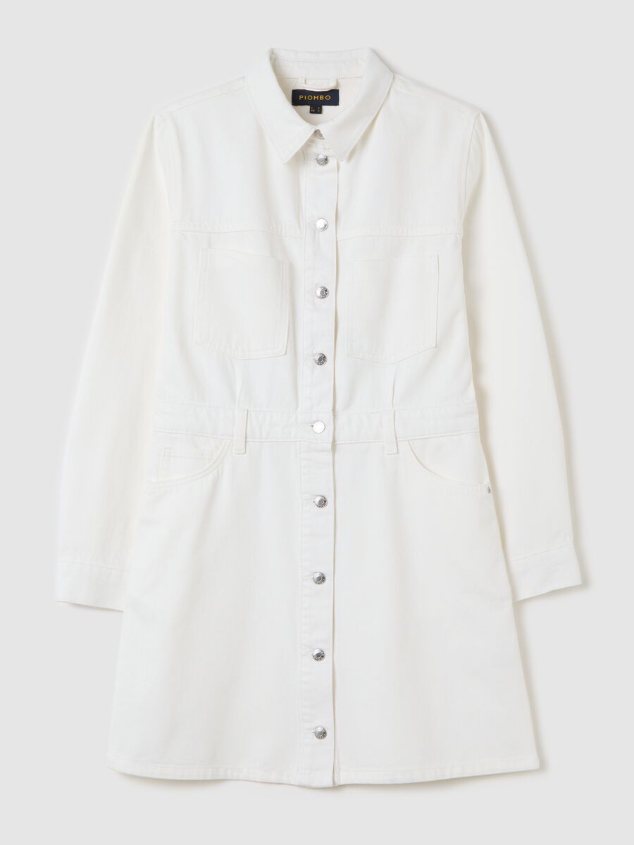 Denim shirt dress with buttons_4