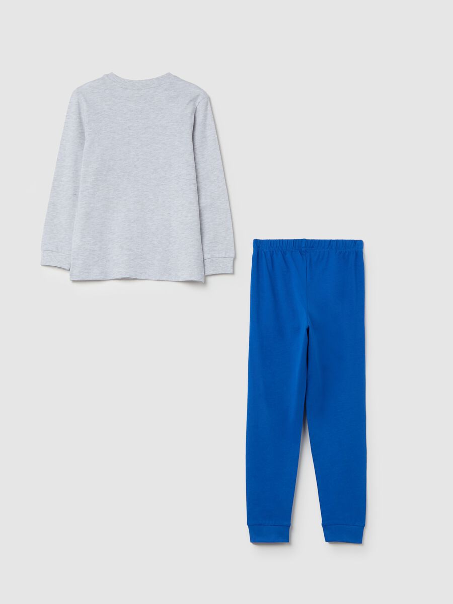 Cotton and viscose pyjamas with "Going fast to sleep” print_1
