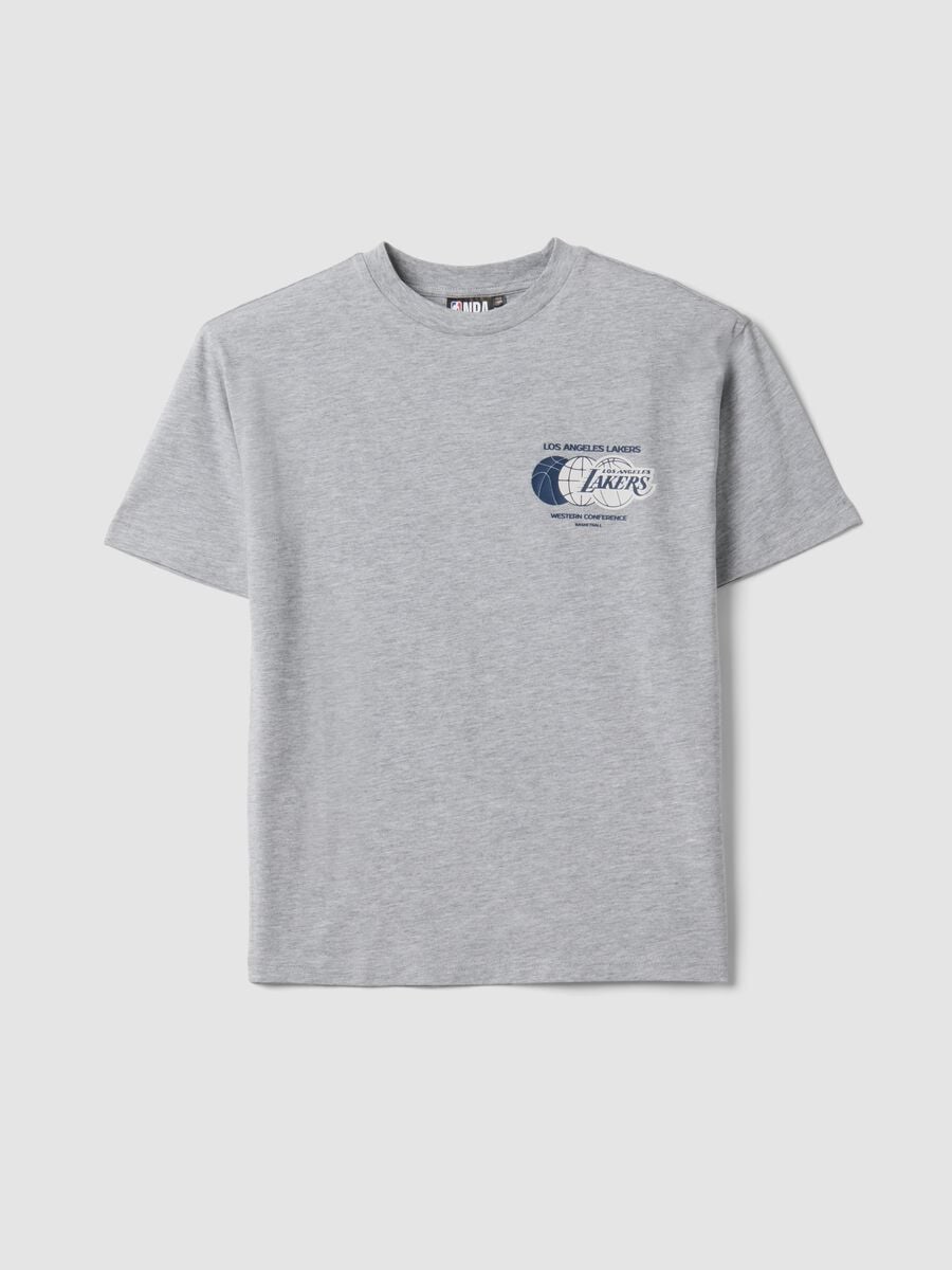 Grey pure cotton Lakers print T-shirt for boys_3