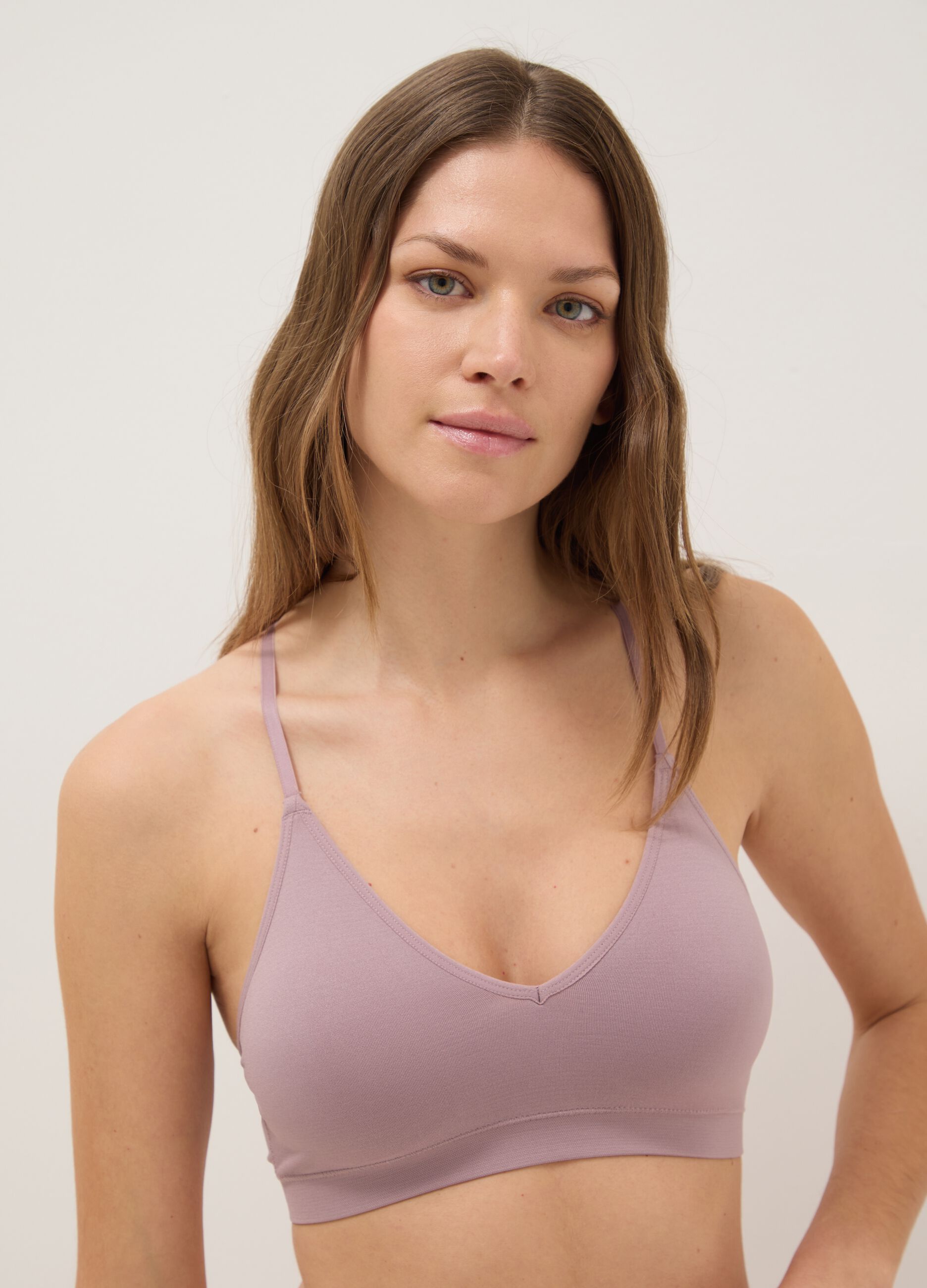 Reggiseno bralette rosa con imbottitura removibile