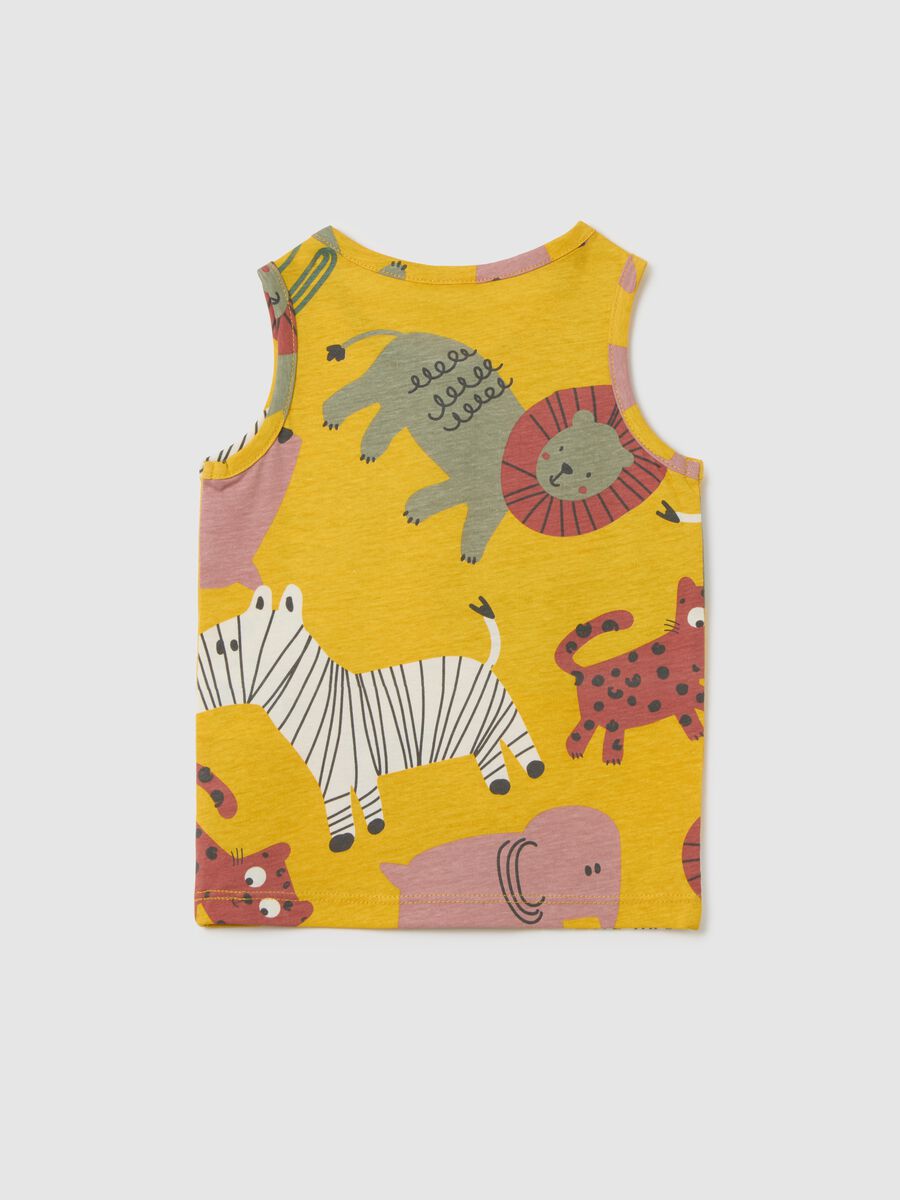 Yellow sleeveless baby cotton T-shirt_1