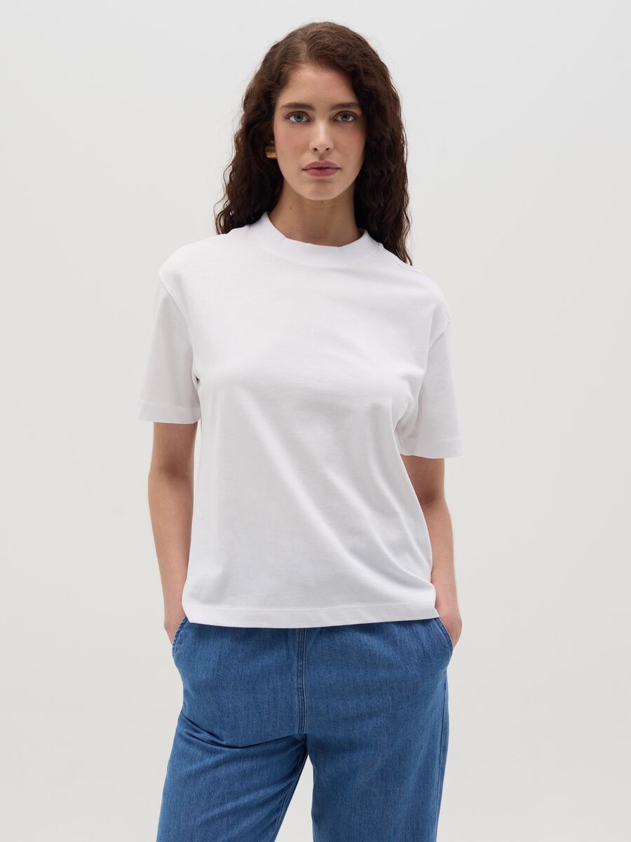 Solid colour cotton T-shirt_0