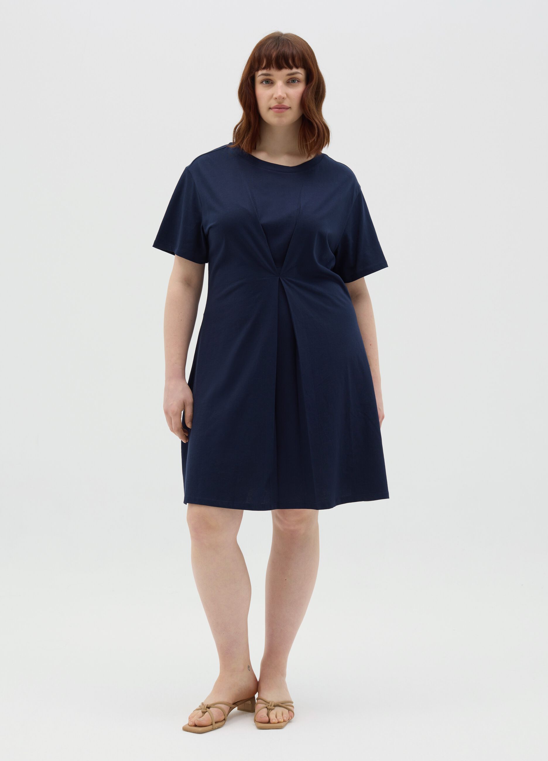 Abito blu in cotone Curvy