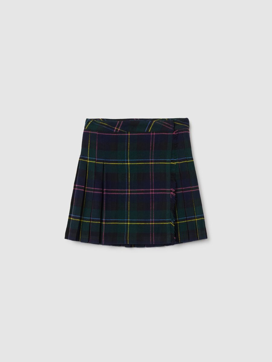 Multicolour regular fit flannel skirt for girls_0