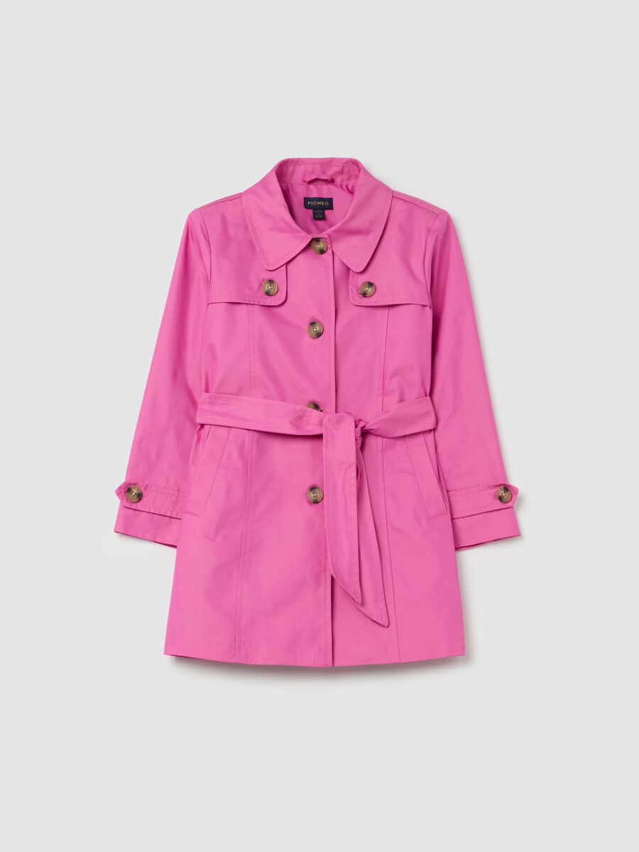 Single-breasted trench coat with belt_3