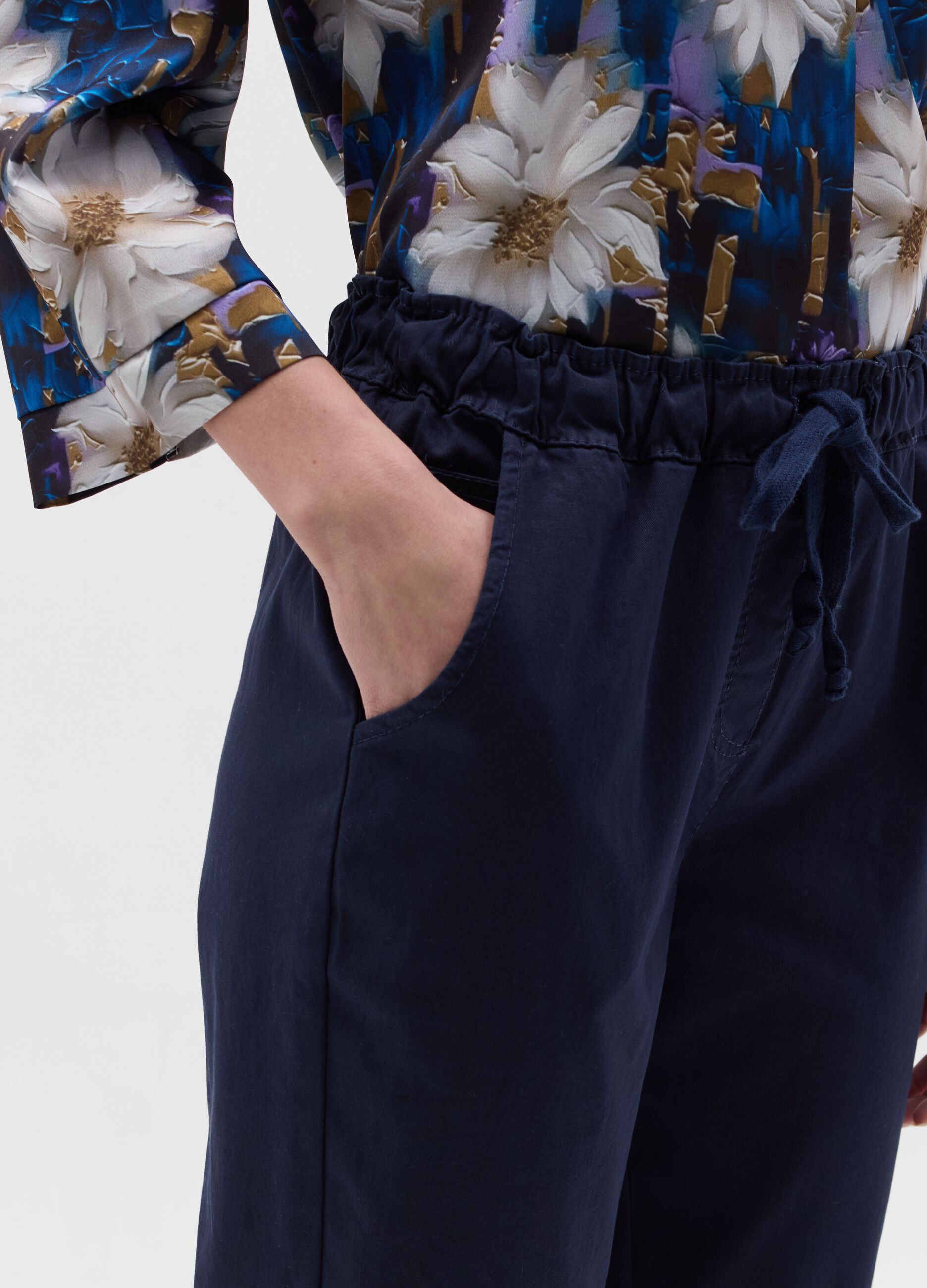 Stretch cotton jogger trousers