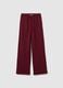 Red regular fit cotton blend trousers_4