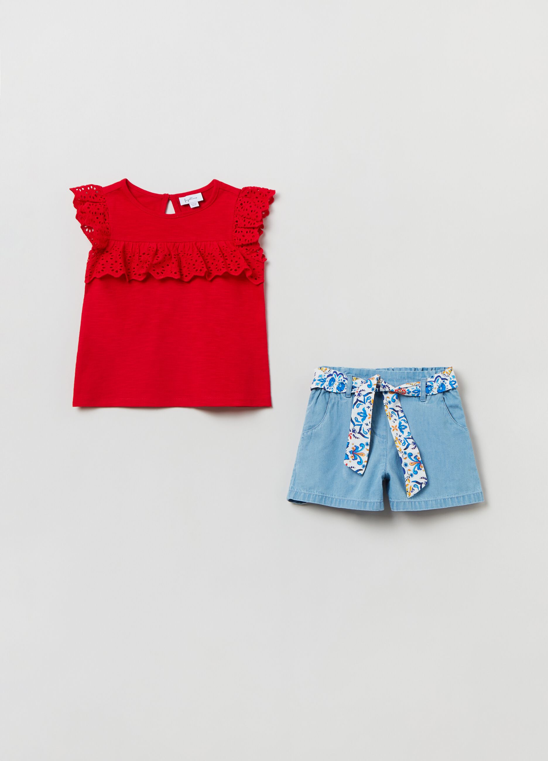 Set tank top in sangallo e shorts chambray_0