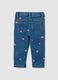 Slim fit floral denim jeans for girls_1