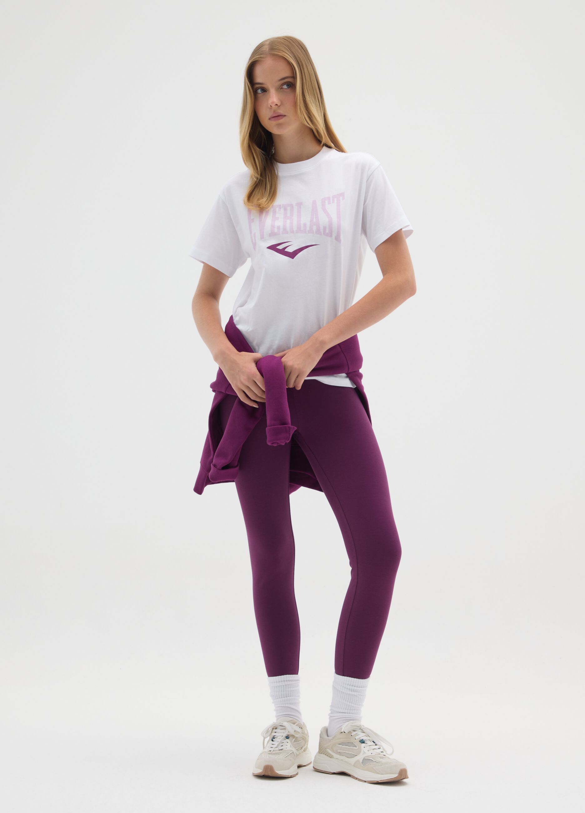 White pure cotton regular fit Everlast T-shirt