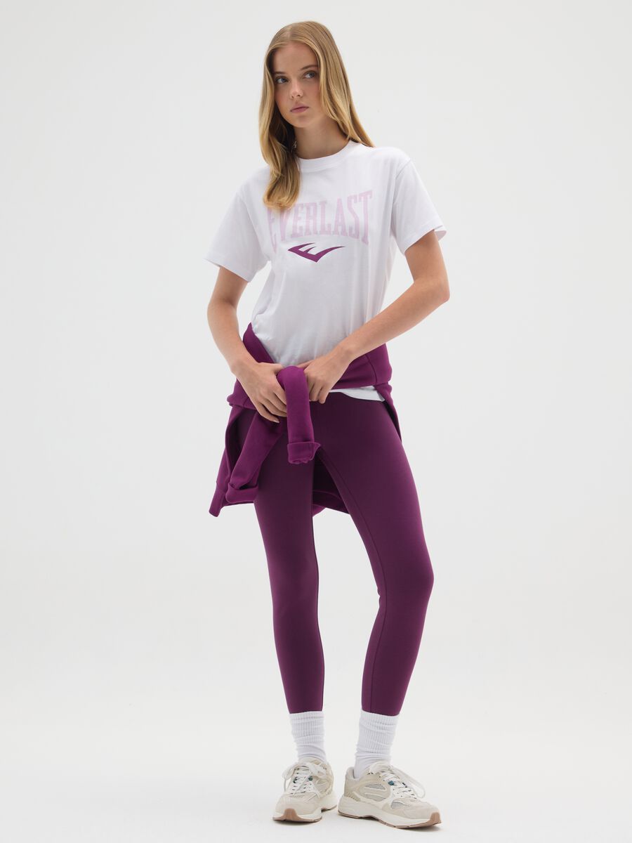 White pure cotton regular fit Everlast T-shirt_1