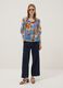Blue stretch viscose palazzo trousers_0