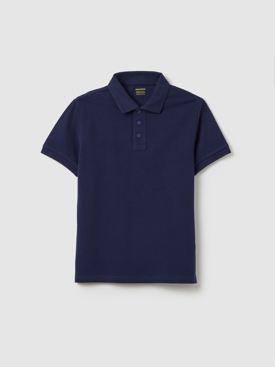 Pure Cotton Blue Polo Shirt_0