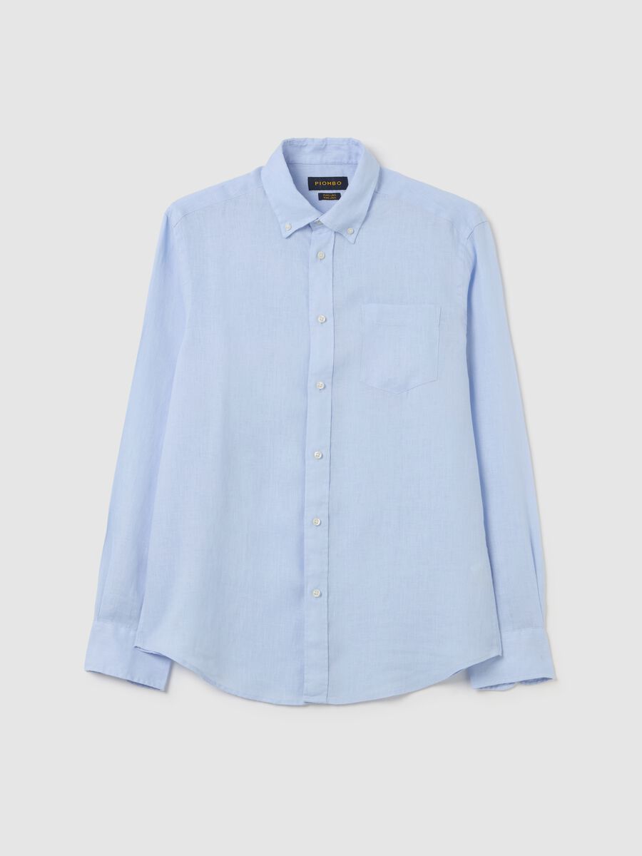 Regular-fit shirt in linen with pocket_4