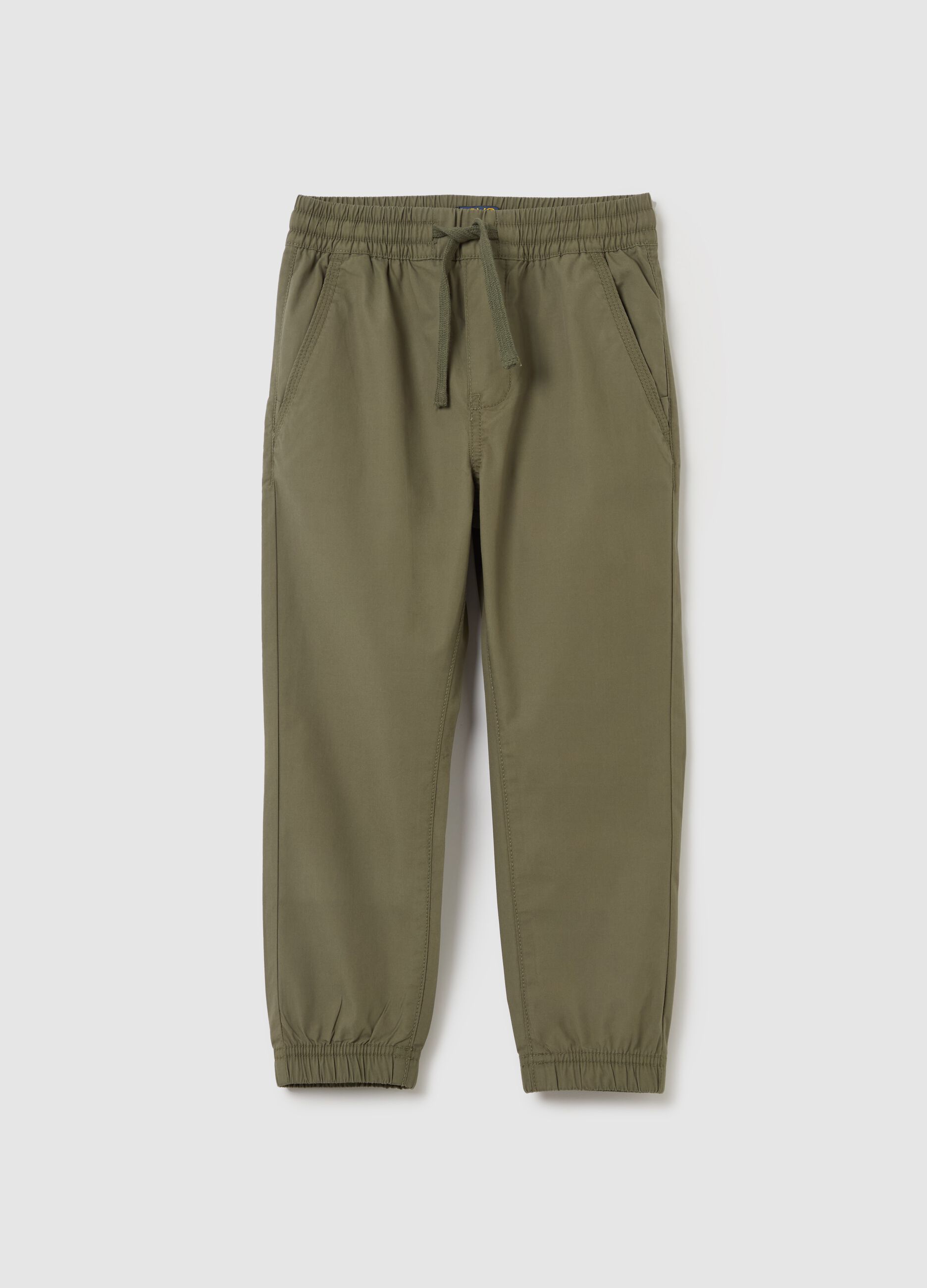 Joggers in popeline con coulisse
